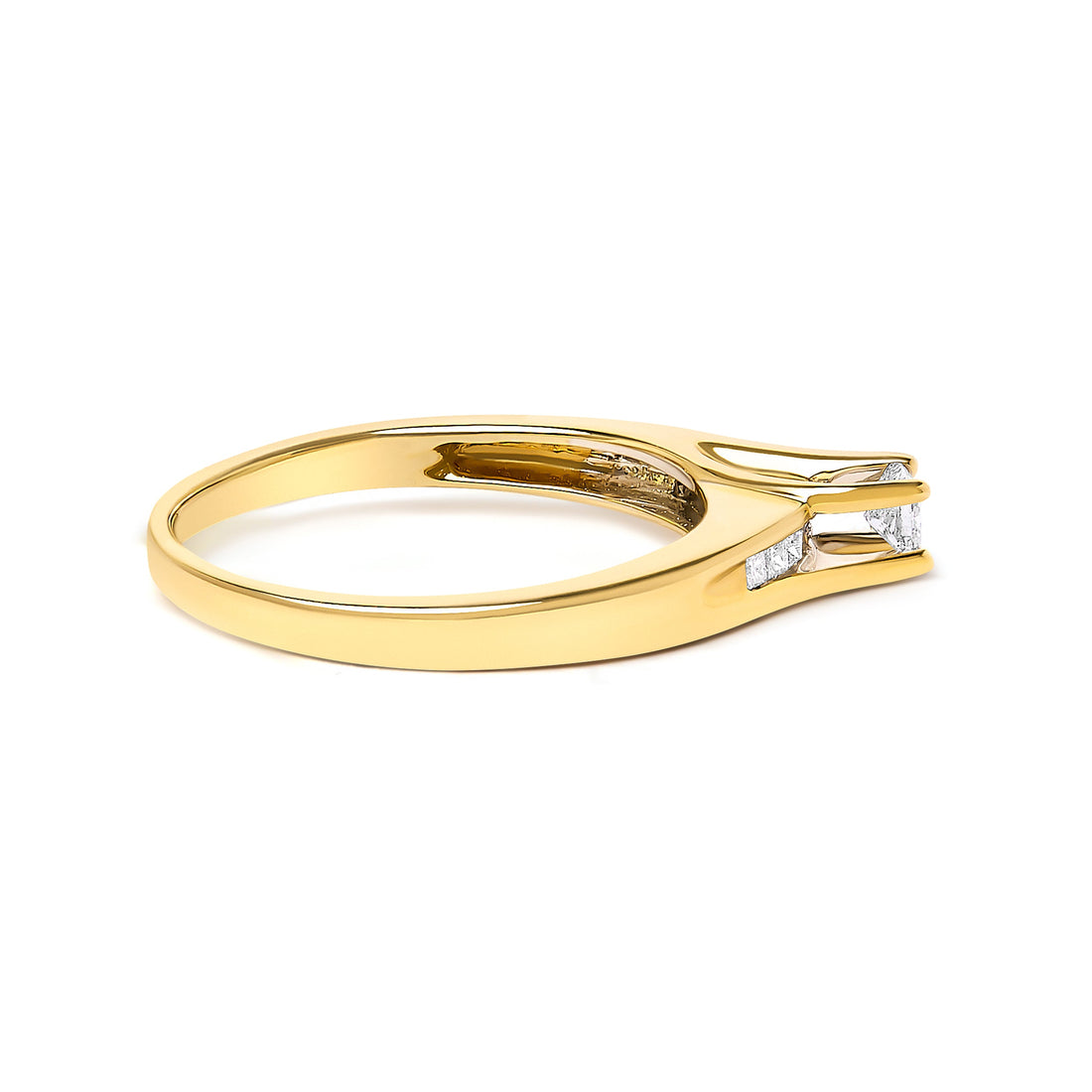 14K Yellow Gold 1/4 Cttw Princess Cut Diamond Engagement Ring by Bids.com
