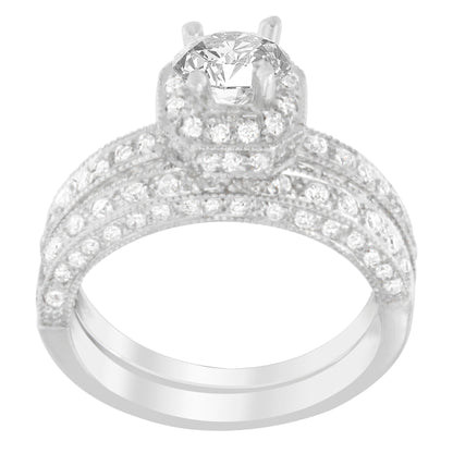 14K White Gold 1 ct. TDW Round Cut Diamond Ring (G-H, I1-I2) by Bids.com