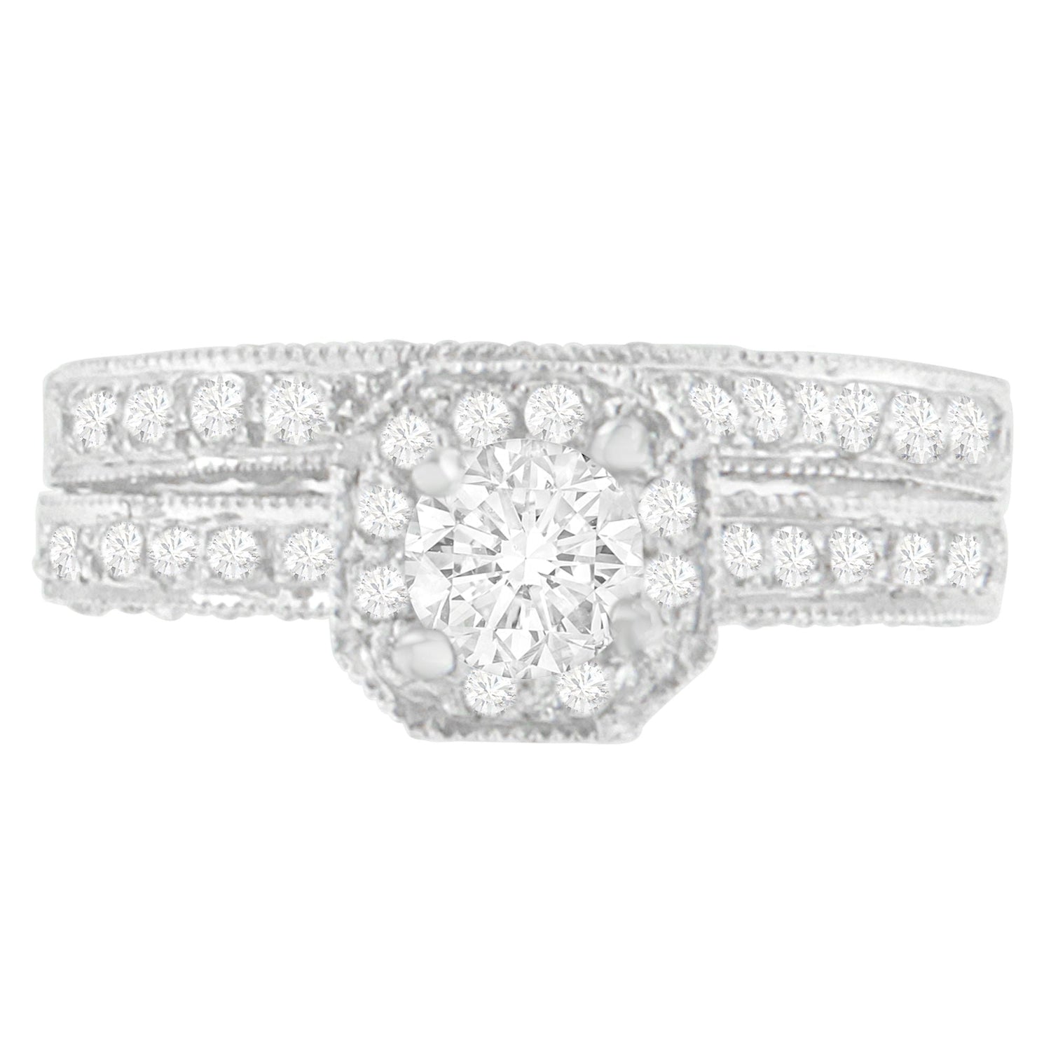 14K White Gold 1 ct. TDW Round Cut Diamond Ring (G-H, I1-I2) by Bids.com