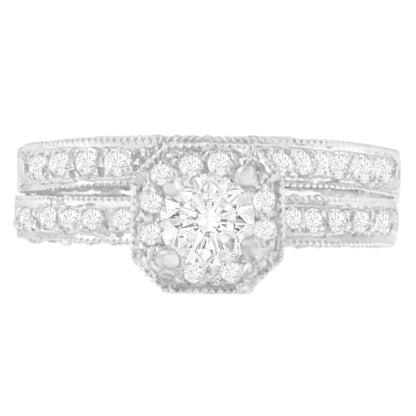 14K White Gold 1 ct. TDW Round Cut Diamond Ring (G-H, I1-I2) by Bids.com