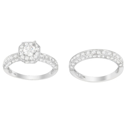 14K White Gold 1 ct. TDW Round Cut Diamond Ring (G-H, I1-I2) by Bids.com