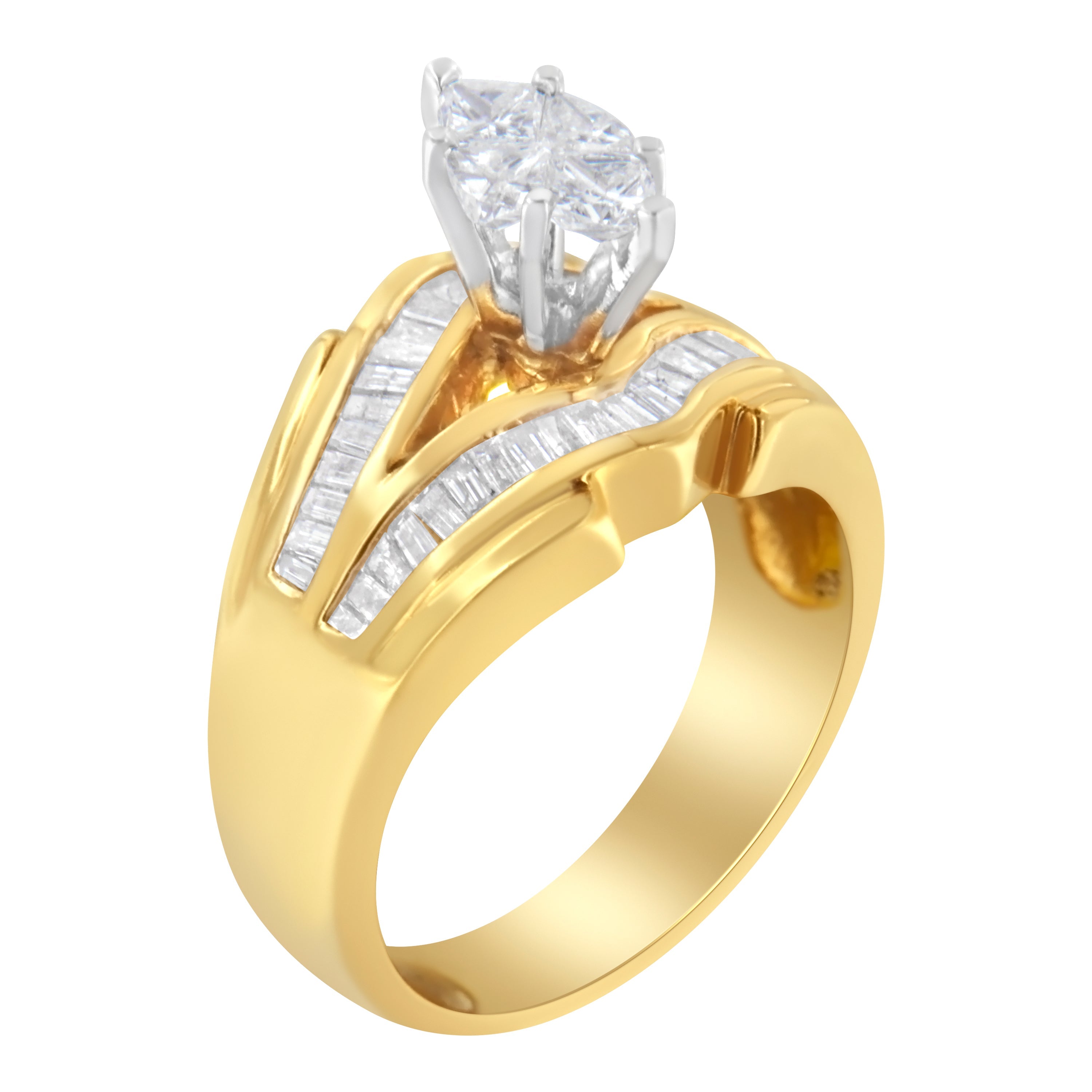 14KT Two-Toned Gold Diamond Cocktail Ring (1 cttw, H-I Color, SI1-SI2 Clarity) by Bids.com