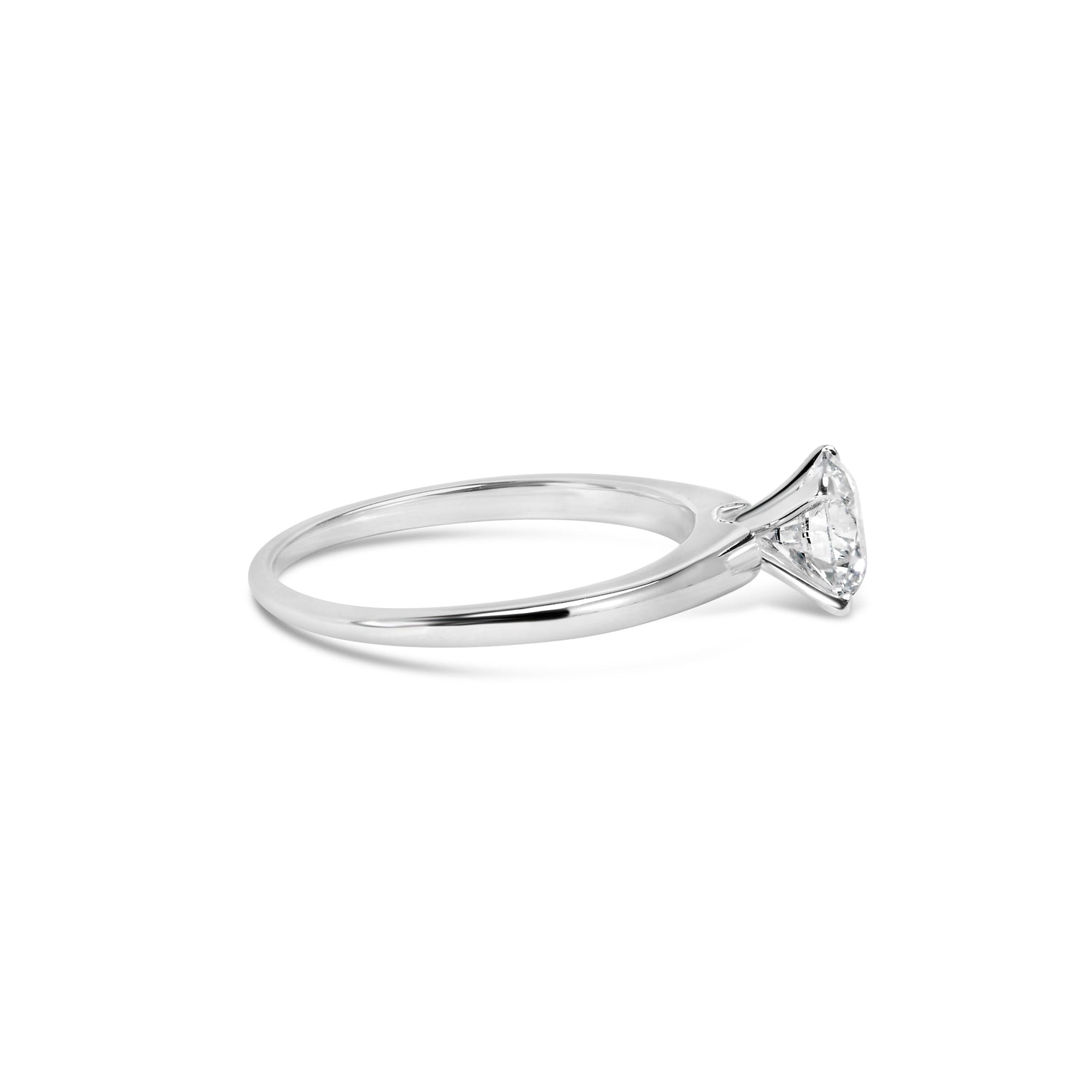 14K White Gold 1.0 Cttw Round Lab Grown Diamond 4 Prong Solitaire Engagement Ring (F-G Color, VS2-SI1 Clarity) - Ring Size 7 by Bids.com