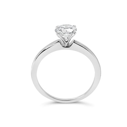 14K White Gold 1.0 Cttw Round Lab Grown Diamond 4 Prong Solitaire Engagement Ring (F-G Color, VS2-SI1 Clarity) - Ring Size 7 by Bids.com