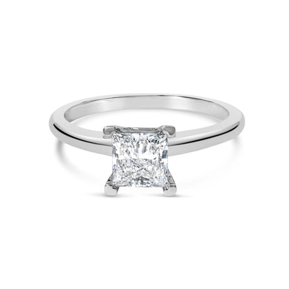 14K White Gold 1.0 Cttw Princess Lab-Grown Diamond Solitaire Engagement Ring (F-G Color, VS1-VS2 Clarity) - Ring Size 7 by Bids.com