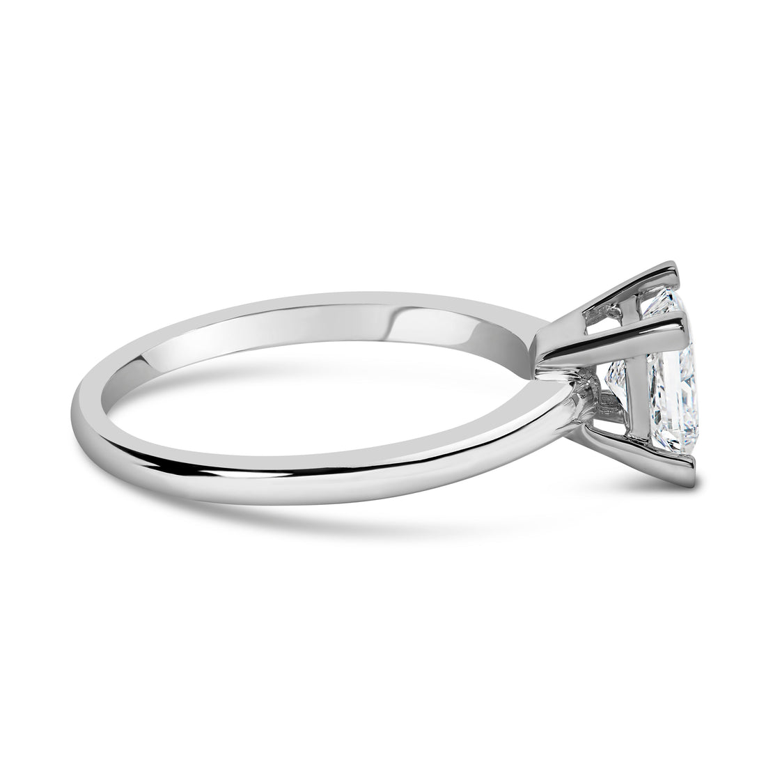 14K White Gold 1.0 Cttw Princess Lab-Grown Diamond Solitaire Engagement Ring (F-G Color, VS1-VS2 Clarity) - Ring Size 7 by Bids.com