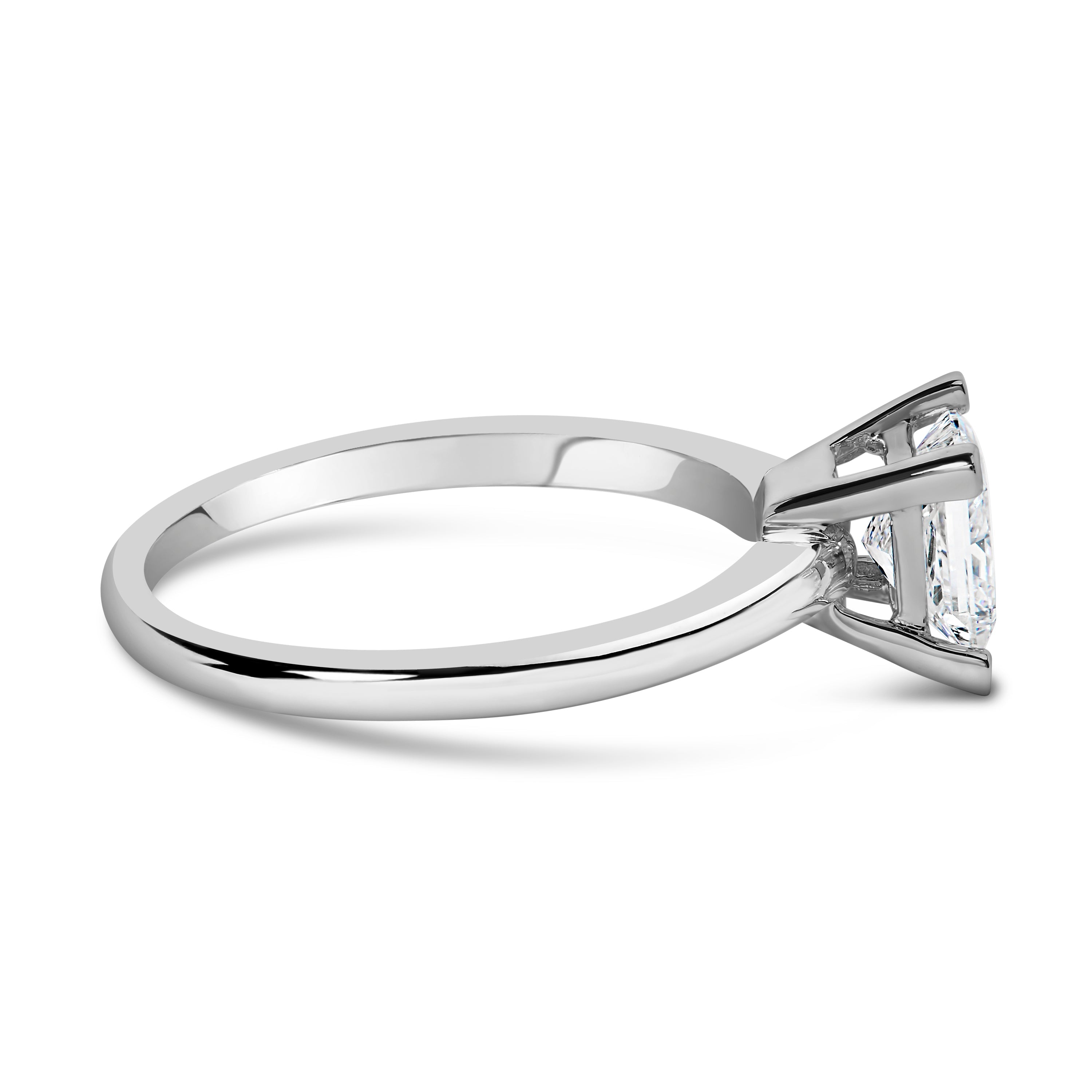14K White Gold 1.0 Cttw Princess Lab-Grown Diamond Solitaire Engagement Ring (F-G Color, VS1-VS2 Clarity) - Ring Size 7 by Bids.com