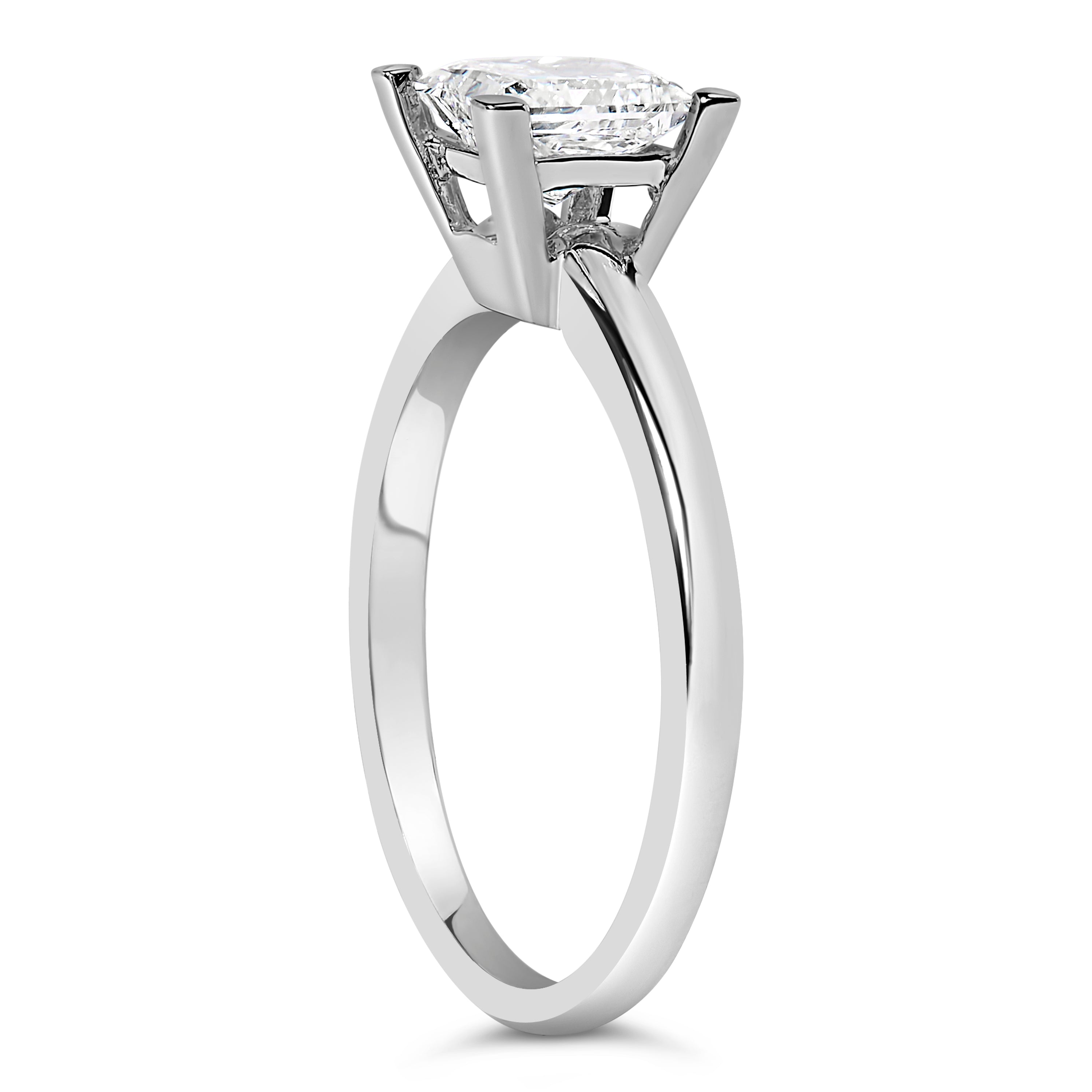 14K White Gold 1.0 Cttw Princess Lab-Grown Diamond Solitaire Engagement Ring (F-G Color, VS1-VS2 Clarity) - Ring Size 7 by Bids.com