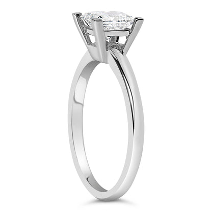 14K White Gold 1.0 Cttw Princess Lab-Grown Diamond Solitaire Engagement Ring (F-G Color, VS1-VS2 Clarity) - Ring Size 7 by Bids.com