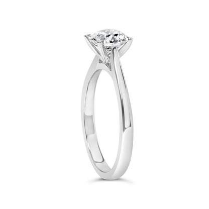 14K White Gold 1.0 Cttw Round Lab Grown Diamond Eagle Claw 4-Prong Set Solitaire Engagement Ring (F-G Color, VS2-SI1 Clarity) - Ring Size 7 by Bids.com