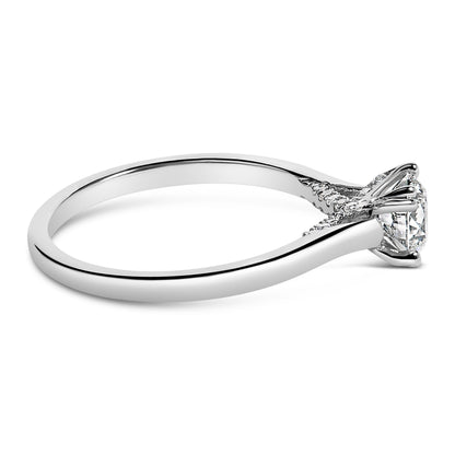 14K White Gold 7/8 Cttw Lab Grown Diamond Solitaire Cathedral Style Engagement Ring (F-G Color, VS1-VS2 Clarity) - Size 5 by Bids.com