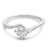 14K White Gold 4/5 Cttw Round Lab Grown Diamond Bypass Solitaire Engagement Ring (F-G Color, VS1-VS2 Clarity) - Ring Size 5 by Bids.com