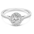 14K White Gold 1.00 Cttw Lab-Grown Diamond Oval Shaped Halo Engagement Ring (F-G Color, VS1-VS2 Clarity) - Ring Size 7 by Bids.com