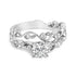 14K White Gold Lab Grown Diamond 1.0 Cttw Vintage Style Engagement Ring and Band Set - Ring Size 5 