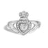 14K White Gold 3/8 Cttw Diamond Claddagh Heart Ring  DestGlow