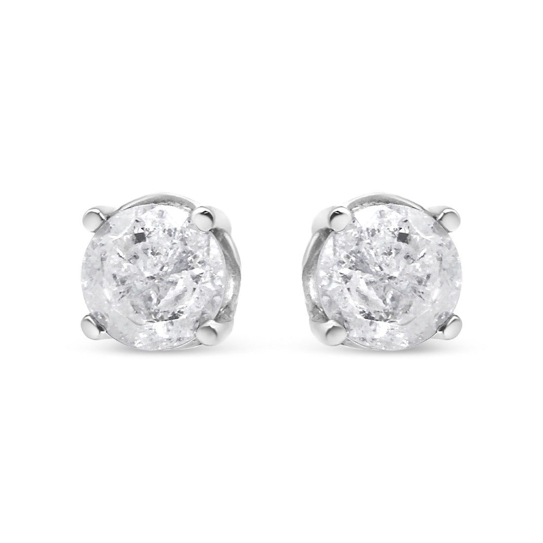 14K White Gold 3/4 Cttw Lab Grown Diamond 4-Prong Classic Stud Earrings (F-G Color, VS2-SI1 Clarity) by Bids.com
