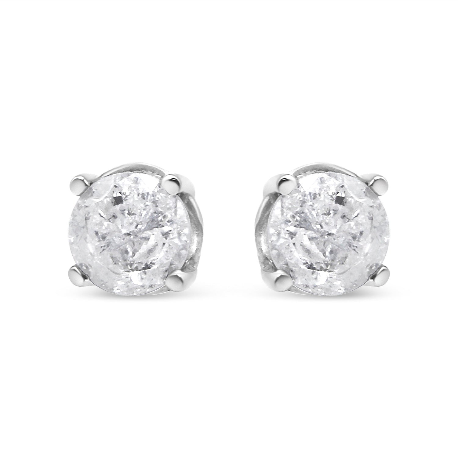 14K White Gold 3/4 Cttw Lab Grown Diamond 4-Prong Classic Stud Earrings (F-G Color, VS2-SI1 Clarity) by Bids.com