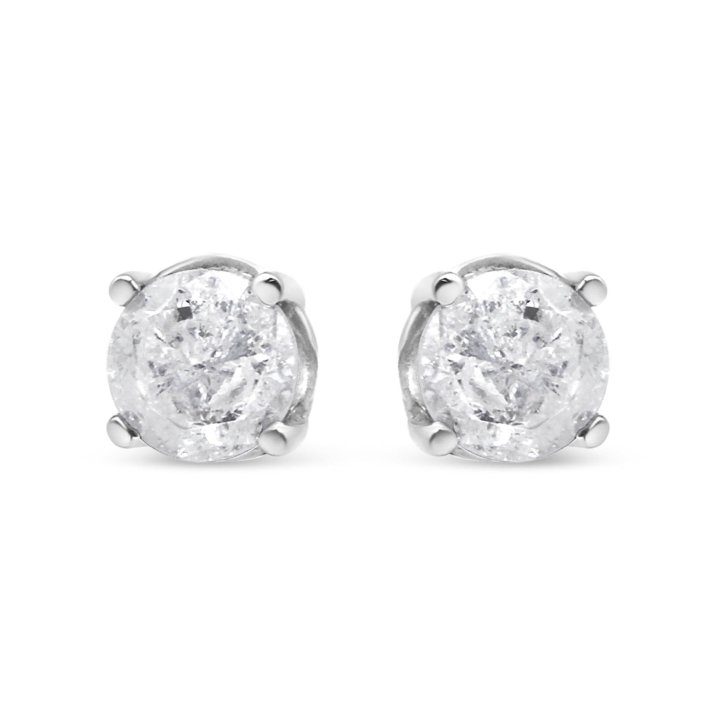 14K White Gold 3/4 Cttw Lab Grown Diamond 4-Prong Classic Stud Earrings (F-G Color, VS2-SI1 Clarity) by Bids.com
