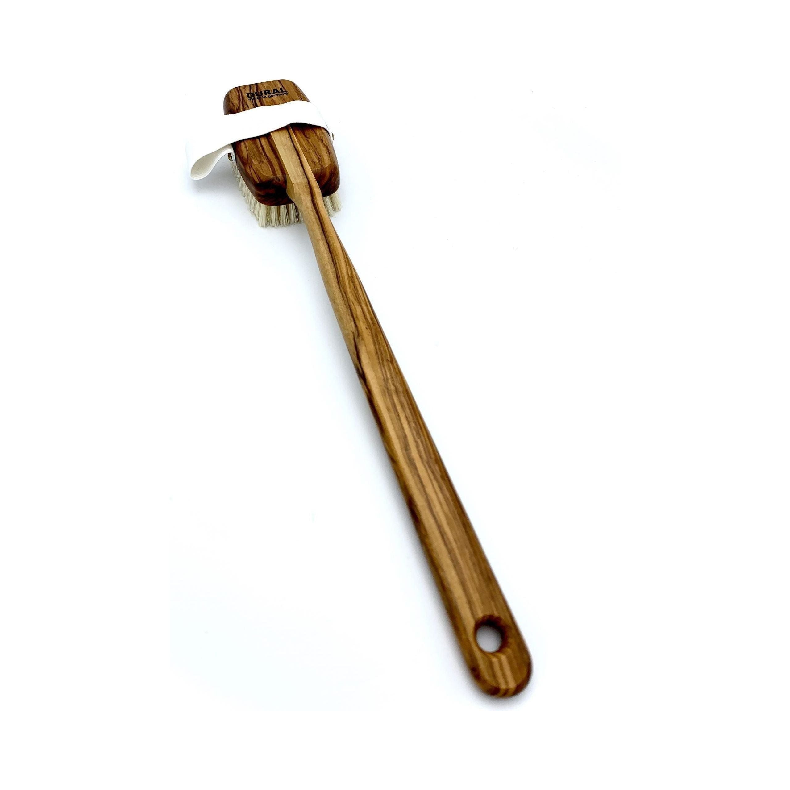 Dural Bath &amp; Massage Brush Light Natural Bristles Olive Wood