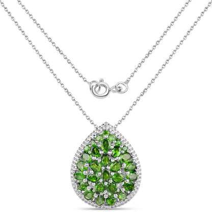 4.65 Carat Genuine Chrome Diopside .925 Sterling Silver Pendant by Bids.com