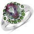 3.92 Carat Genuine Rainbow Quartz and Chrome Diopside .925 Sterling Silver Ring by Bids.com