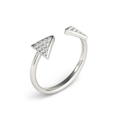 14k White Gold Diamond Arrowhead Open Ring (1/5 cttw) by Bids.com