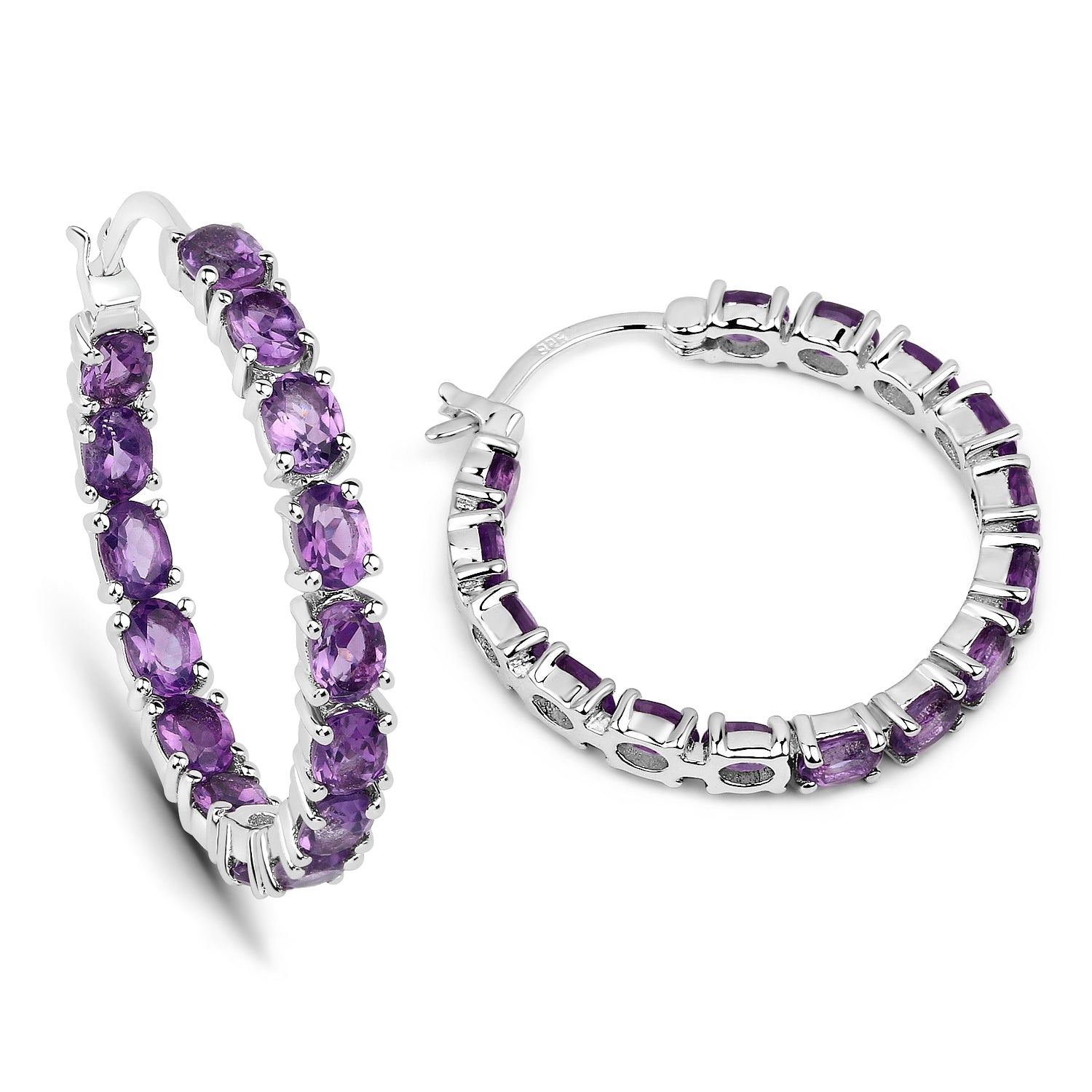 4.80 Carat Genuine Amethyst .925 Sterling Silver Earrings  DestGlow