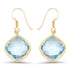 14K Yellow Gold Plated 29.00 Carat Genuine Blue Topaz .925 Sterling Silver Earrings by Bids.com
