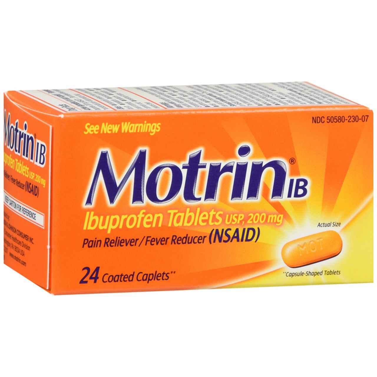 Motrin IB, Ibuprofen 200mg Tablets For Pain &amp; Fever Relief