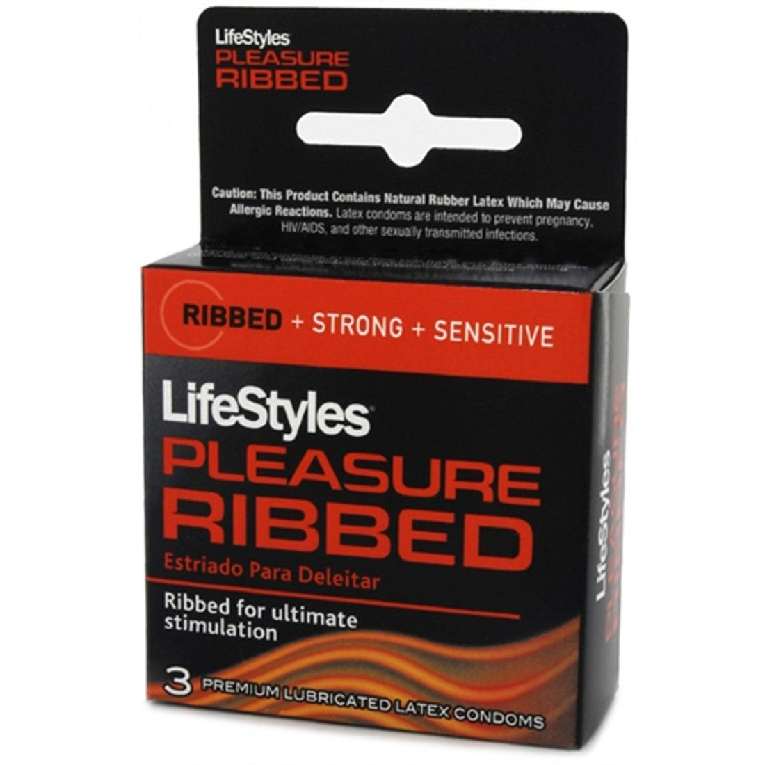 LifeStyles Ribbed Pleasure Condoms Lubricated Latex 