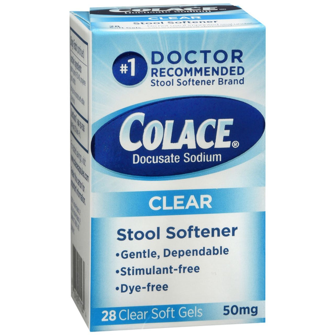 Colace® Clear Stool Softener – 50 mg (28 Softgels) by Pasteur Pharmacy