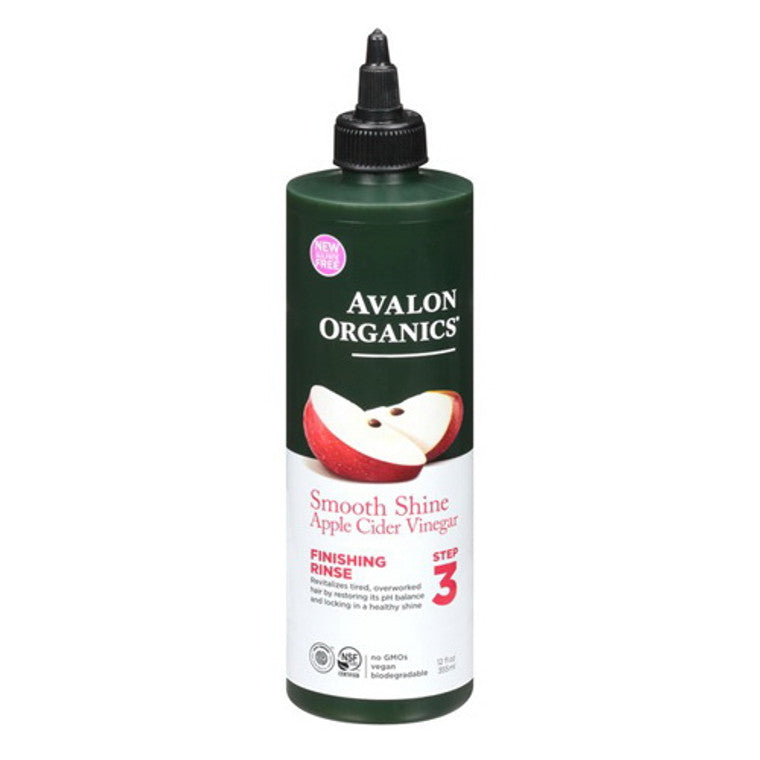 Avalon Organics Smooth Shine Apple Cider Vinegar Finishing Rinse 12 Fl. Oz. Bottle by Pasteur Pharmacy