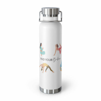 Yoga Poses Find Your Balance Insulated Bottle - 22oz Stainless Steel Vacuum Flask