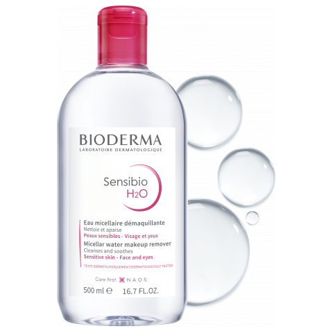 Bioderma Sensibio H2O Face And Eyes Water Resistant Makeup Remover 500ml - 16.7 Oz by Pasteur Pharmacy