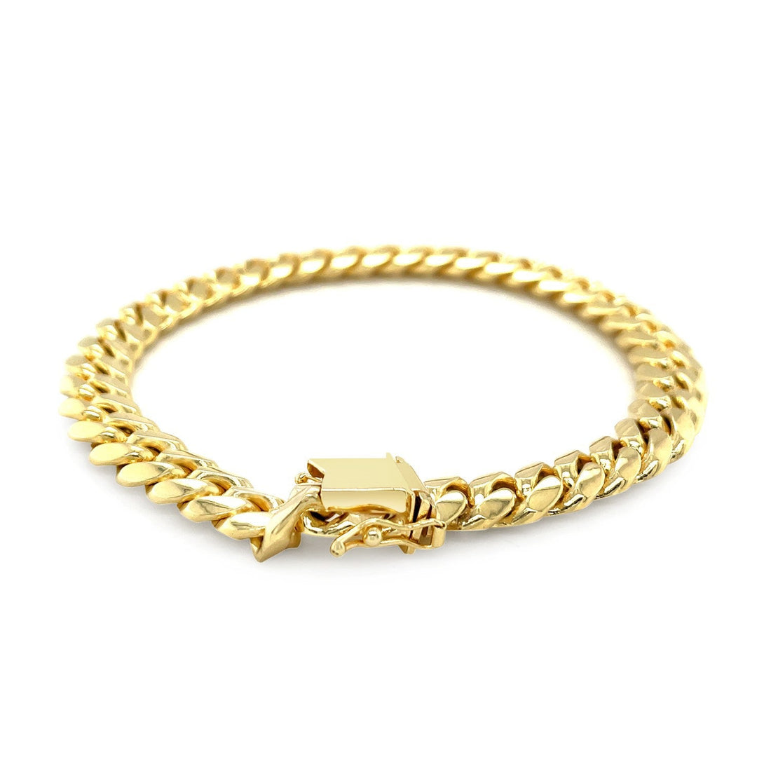 8.25mm 14k Yellow Gold Classic Miami Cuban Solid Bracelet by Bids.com