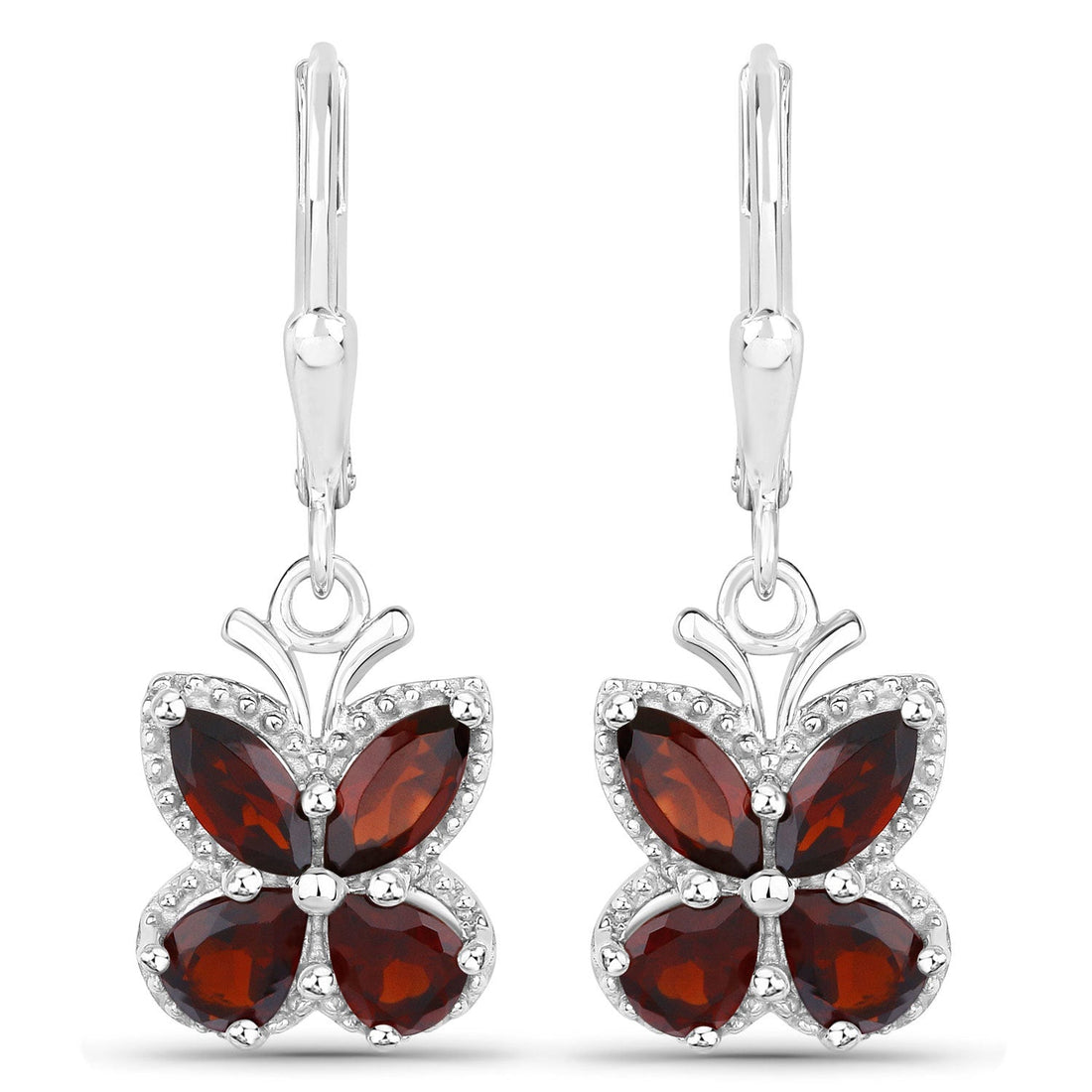 2.60 Carat Genuine Garnet .925 Sterling Silver Earrings by Bids.com