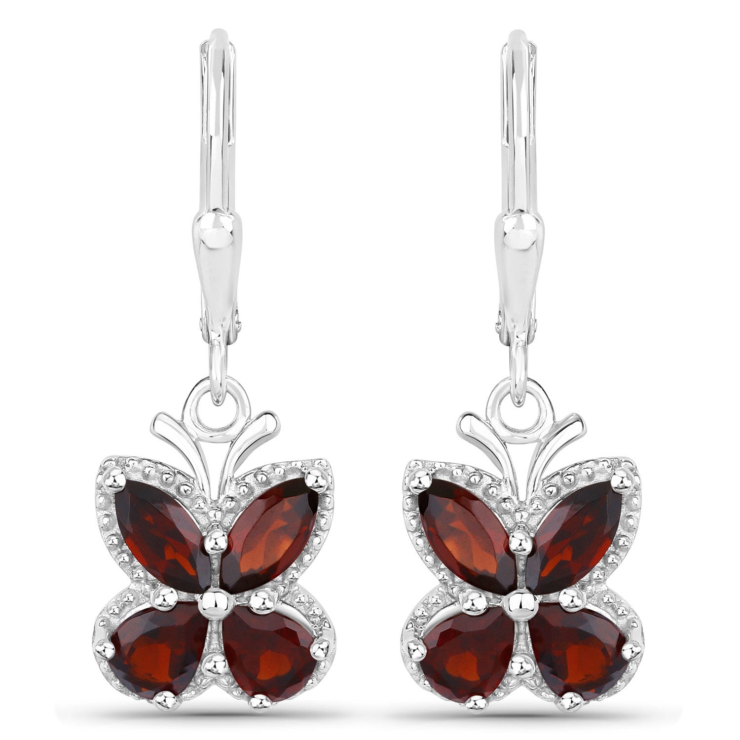 2.60 Carat Genuine Garnet .925 Sterling Silver Earrings by Bids.com