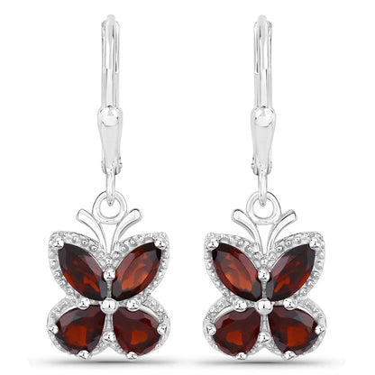 2.60 Carat Genuine Garnet .925 Sterling Silver Earrings by Bids.com