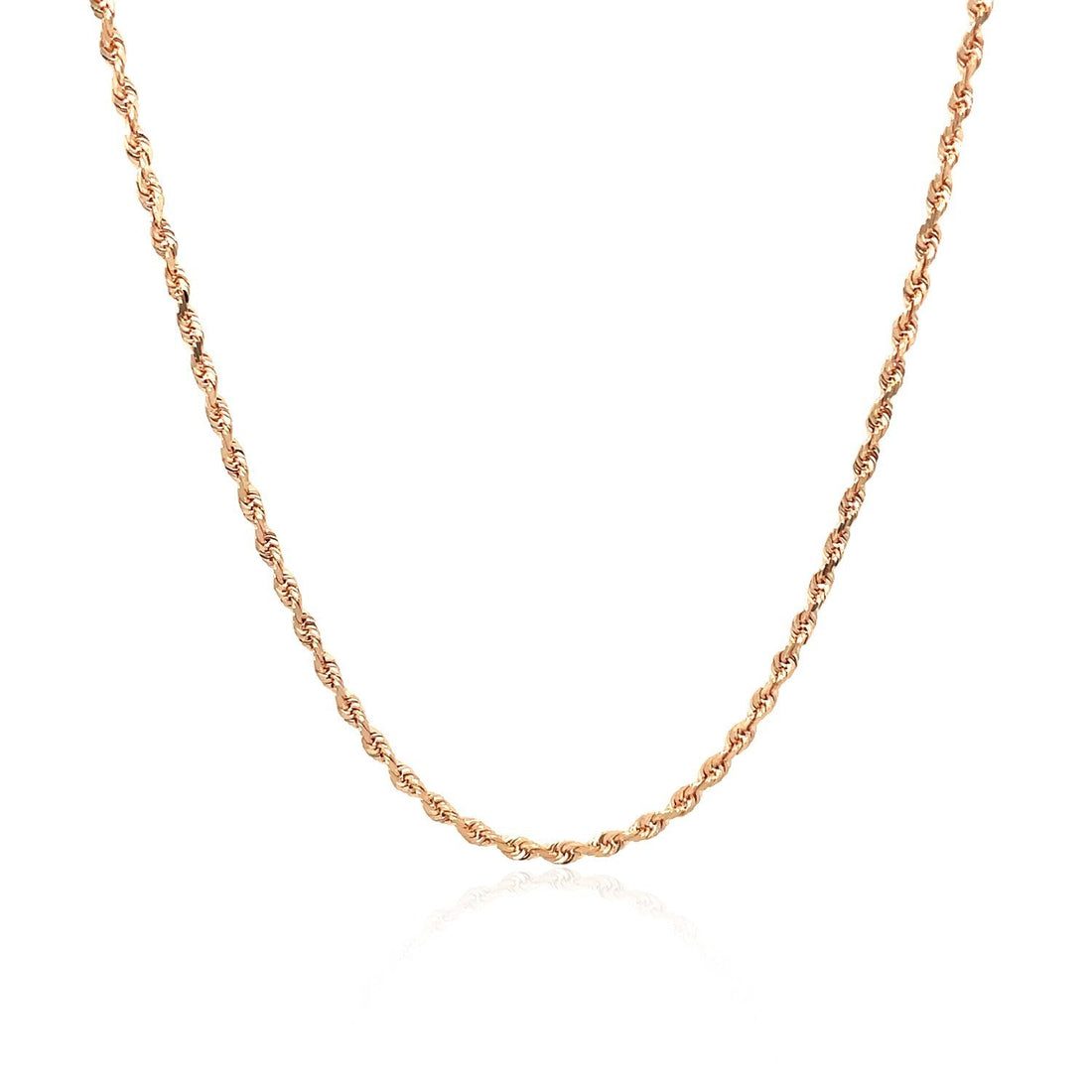 14k Rose Gold Solid Diamond Cut Rope Chain 1.5mm by Bids.com