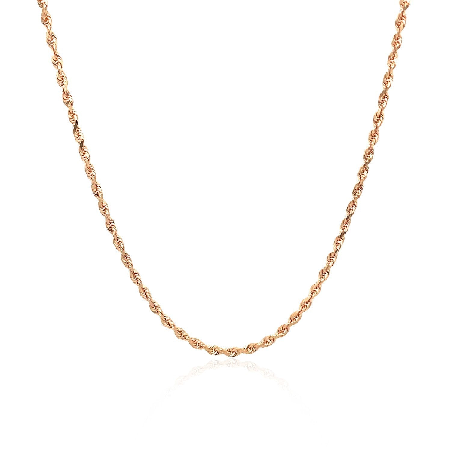 14k Rose Gold Solid Diamond Cut Rope Chain 1.5mm by Bids.com