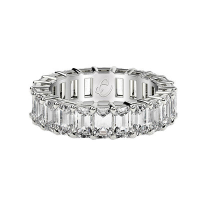 Emerald Cut Lab Grown Diamond Eternity Ring in 14k White Gold (2 cttw FG/VS2)  DestGlow