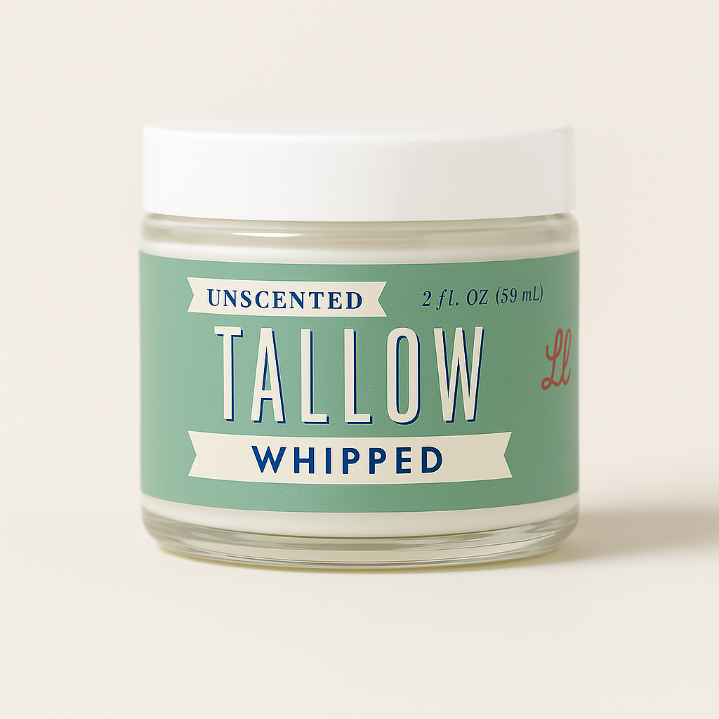 Unscented Whipped Tallow – All-Natural Moisturizer | Pure Beef Tallow Cream for Face &amp; Body |Lady May Handmade, Preservative-Free Skincare