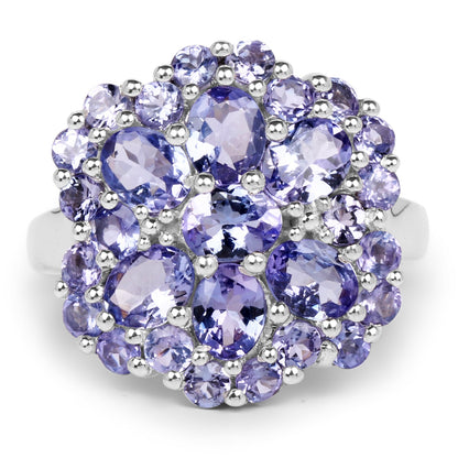 3.91 Carat Genuine Tanzanite .925 Sterling Silver Ring by Bids.com