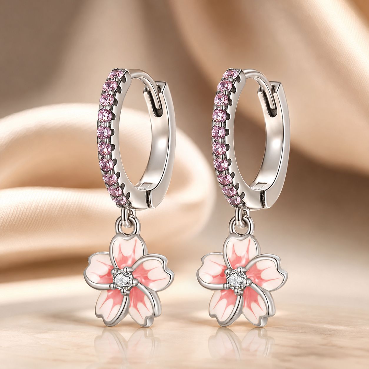 925 Sterling Silver Earrings with CZ and Enamel, 2.2x0.8m, for Women  DestGlow