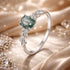925 Sterling Silver Agate and CZ Pendant Ring Size 6 for Women by Bids.com