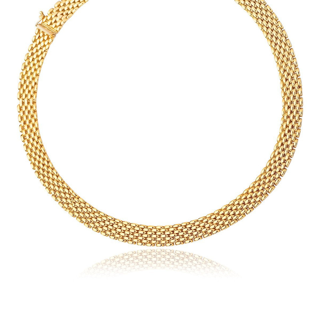 14k Yellow Gold Flexible Panther 9.0mm Line Necklace by Bids.com