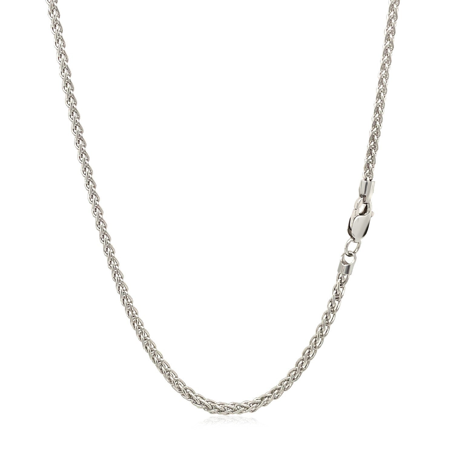 2.1mm 14k White Gold Round Wheat Chain by Bids.com