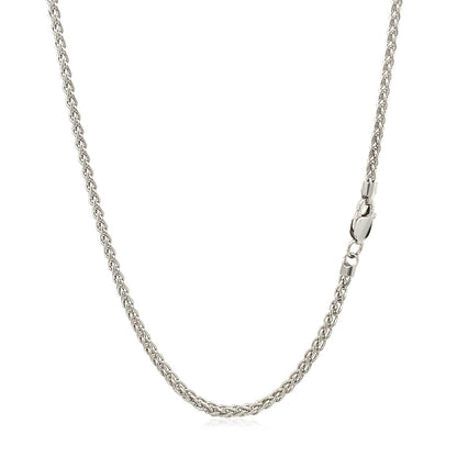 2.1mm 14k White Gold Round Wheat Chain by Bids.com