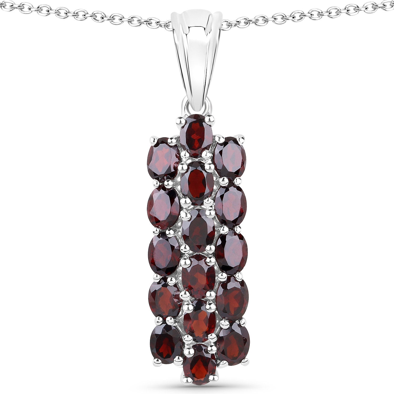 10.40 Carat Genuine Garnet .925 Sterling Silver 3 Piece Jewelry Set (Ring, Earrings, and Pendant w/ Chain) by Bids.com