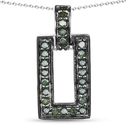 0.36 Carat Genuine Green Diamond .925 Sterling Silver Pendant by Bids.com